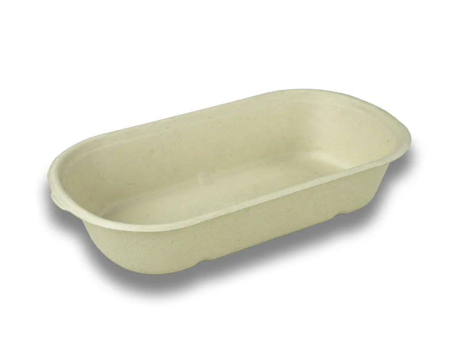 Menü-Box aus Bagasse, 1-teilig, 23 x 13 x 4.5 cm