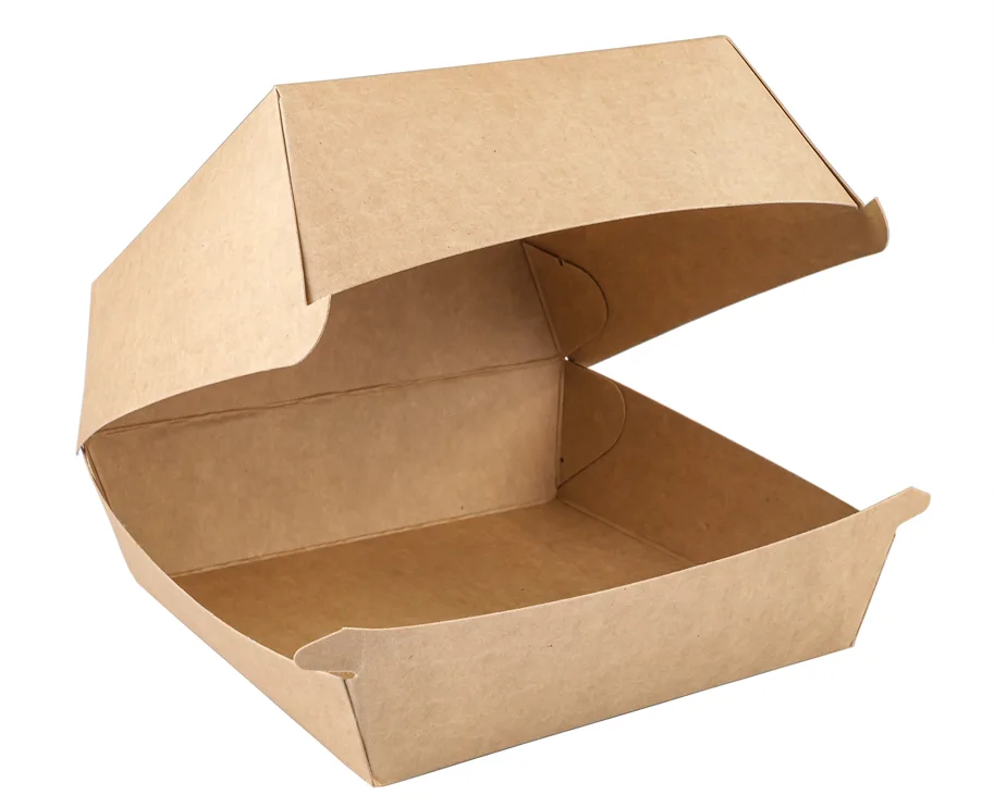 Box à hamburger en carton, brun,  105 x 102 x 85 mm